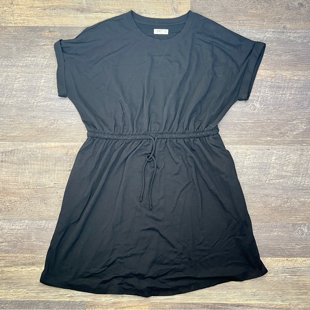24/7 Casual Black Drawstring Dress size XXL B145